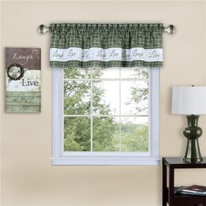 Achim 58 x 14 in. Live, Love, Laugh Window Curtain Valance, Green